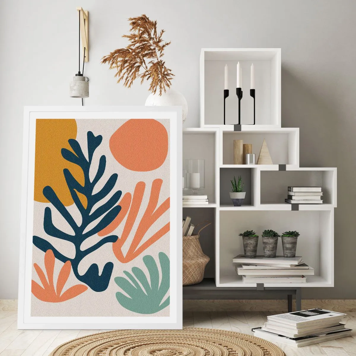 Affisch i vit ram - Korallhav - 50x70 cm