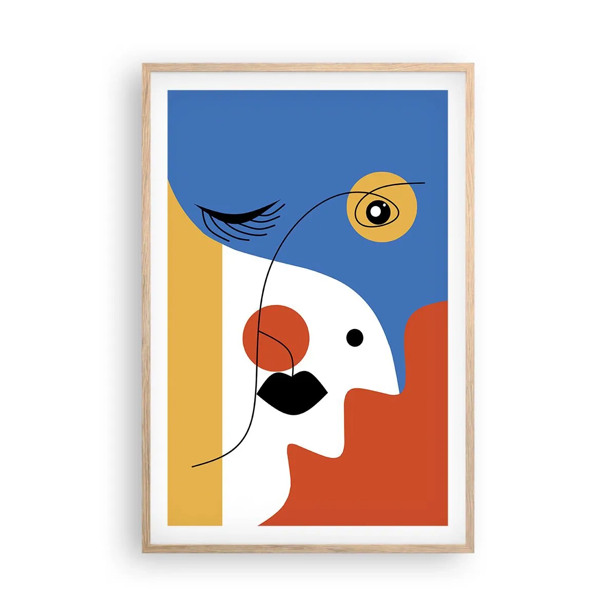 Affisch i ram av ljusek - Dekonstruerat porträtt - 61x91 cm