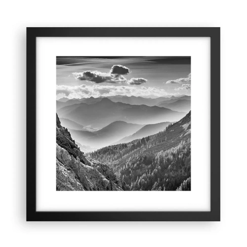 Affisch i svart ram - Ända fram till horisonten - 30x30 cm