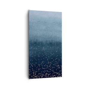 Canvastavla - Bild på duk - Komposition – blåa faser - 65x120 cm