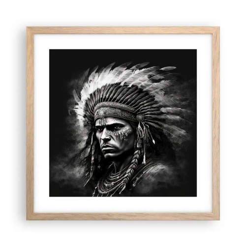 Affisch i ram av ljusek - Hövding och krigare - 40x40 cm