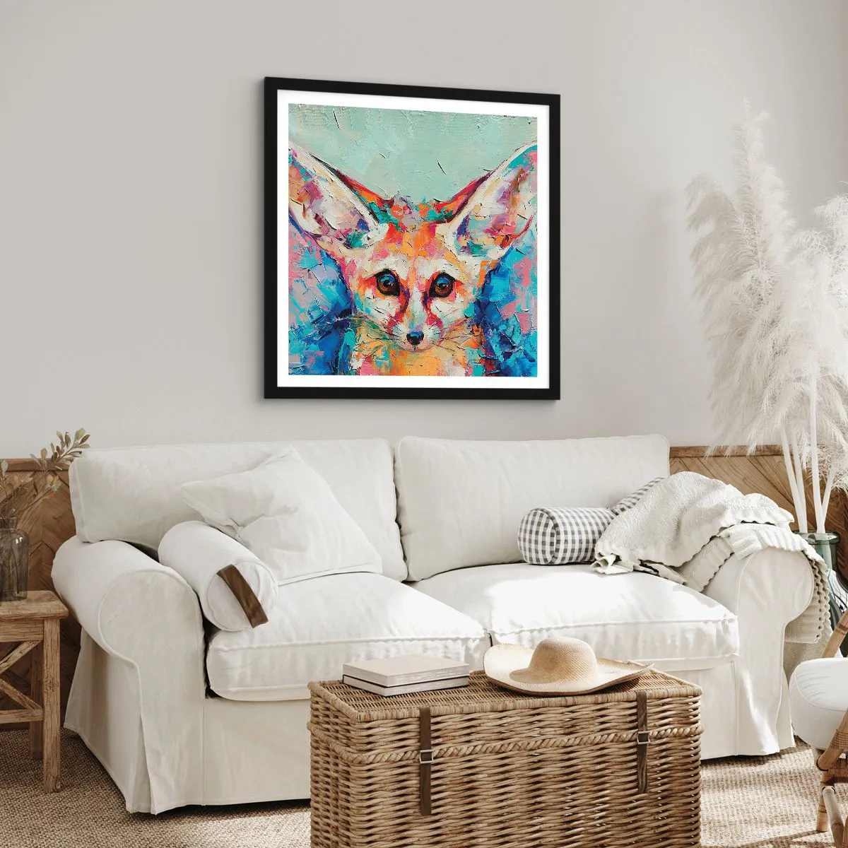 Affisch i svart ram - Är ni redo för mig? - 60x60 cm