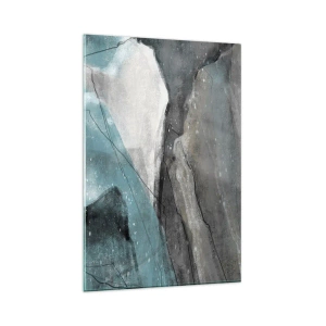 Glastavla - Bild på glas - Abstraktion: stenar och is - 80x120 cm