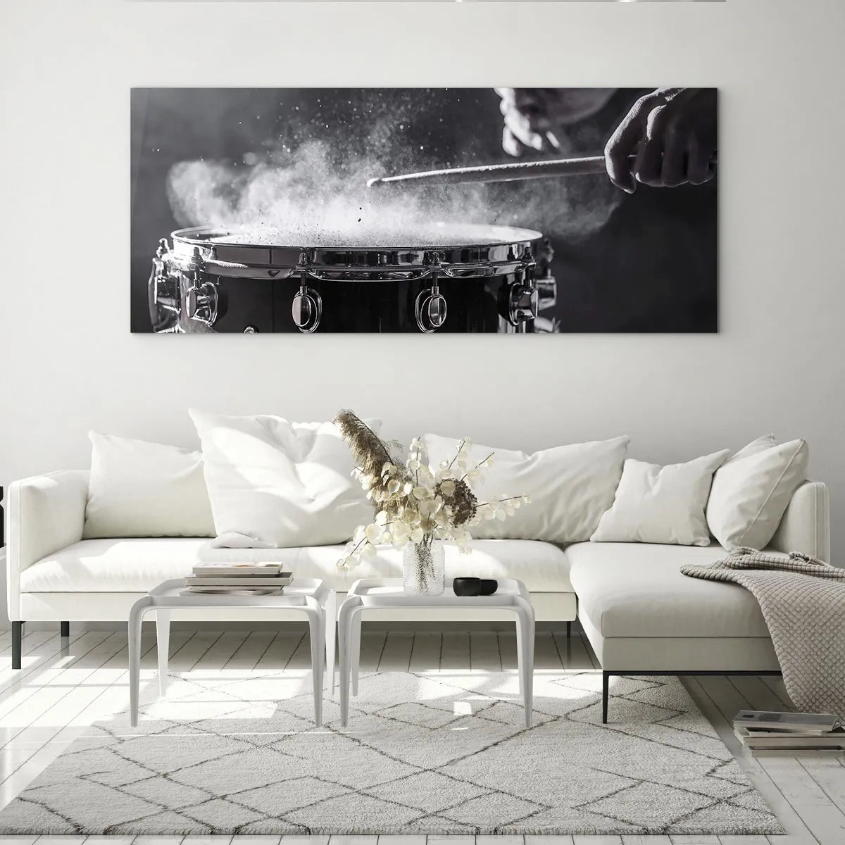 Glastavla - Bild på glas - Musikens puls - 140x50 cm