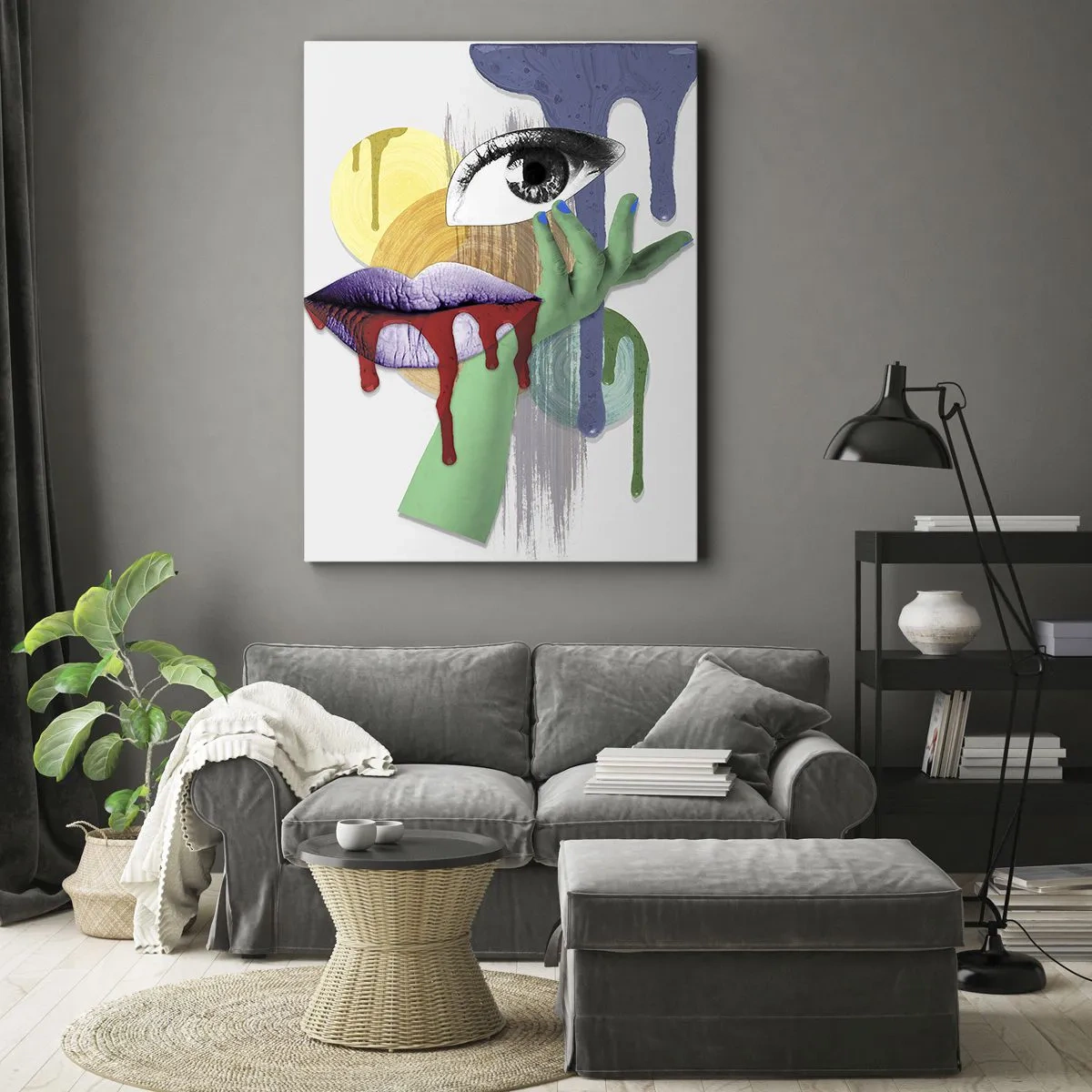 Canvastavla - Bild på duk - Rekonstruerad porträtt - 65x120 cm