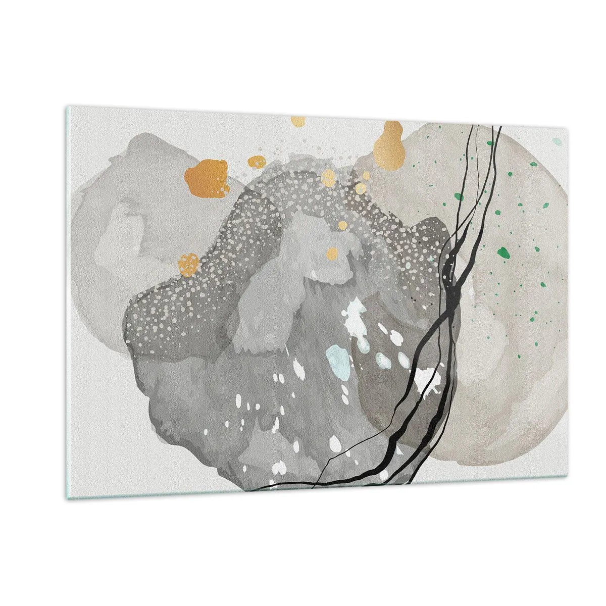 Glastavla - Bild på glas - Organisk komposition - 120x80 cm