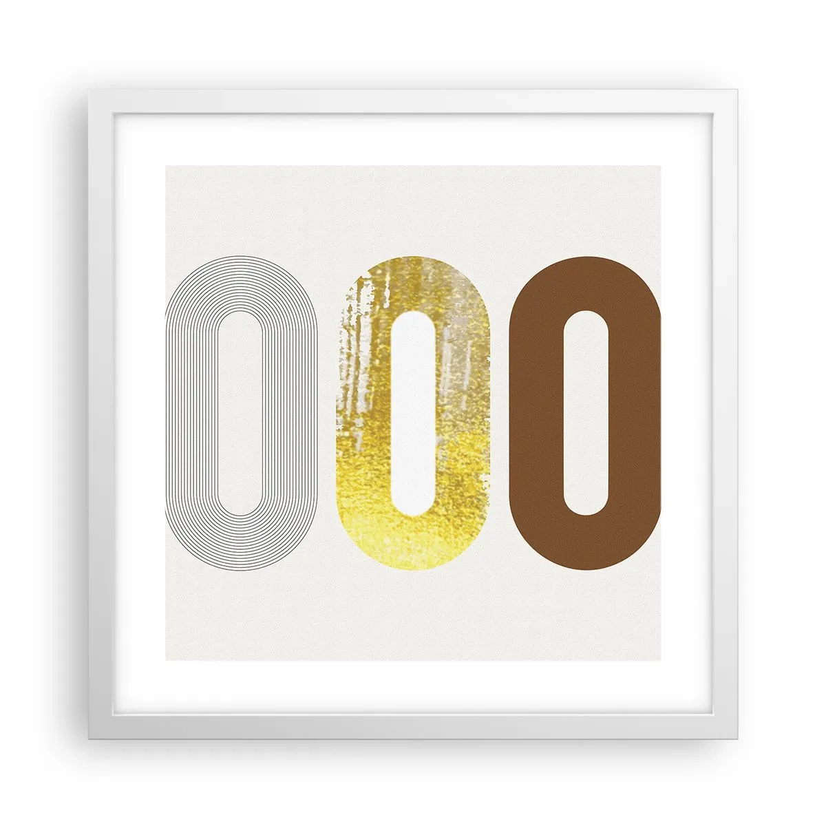 Affisch i vit ram - Ooo! - 40x40 cm
