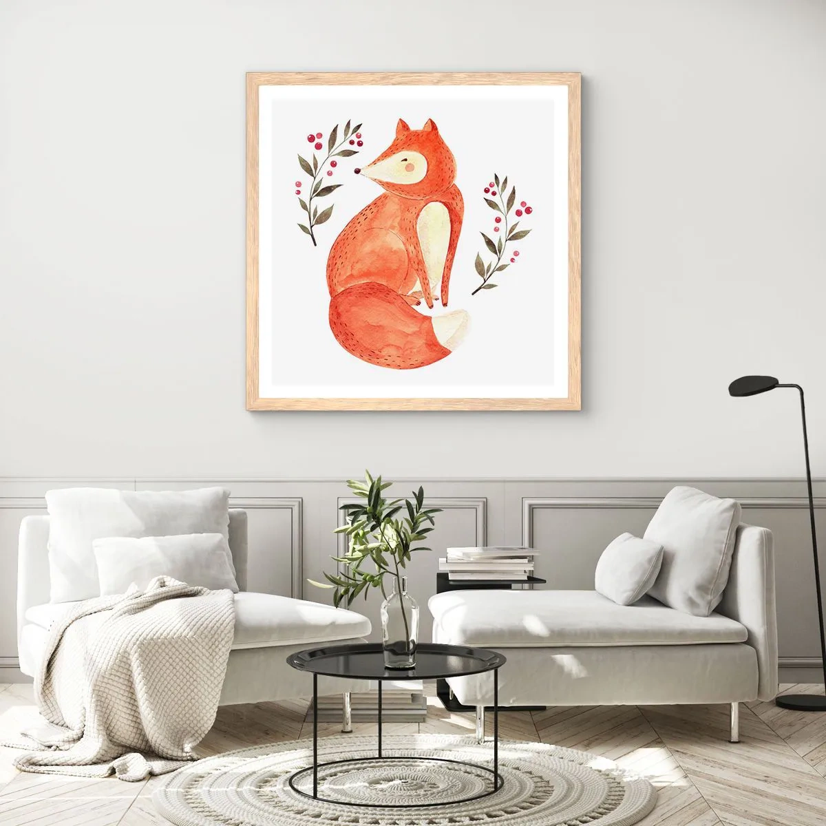 Affisch i ram av ljusek - Liten rödhårig - 60x60 cm