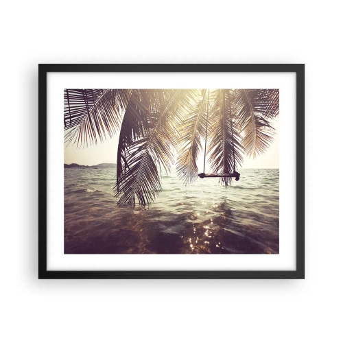 Affisch i svart ram - Gunga i molnen hur mycket du vill - 50x40 cm