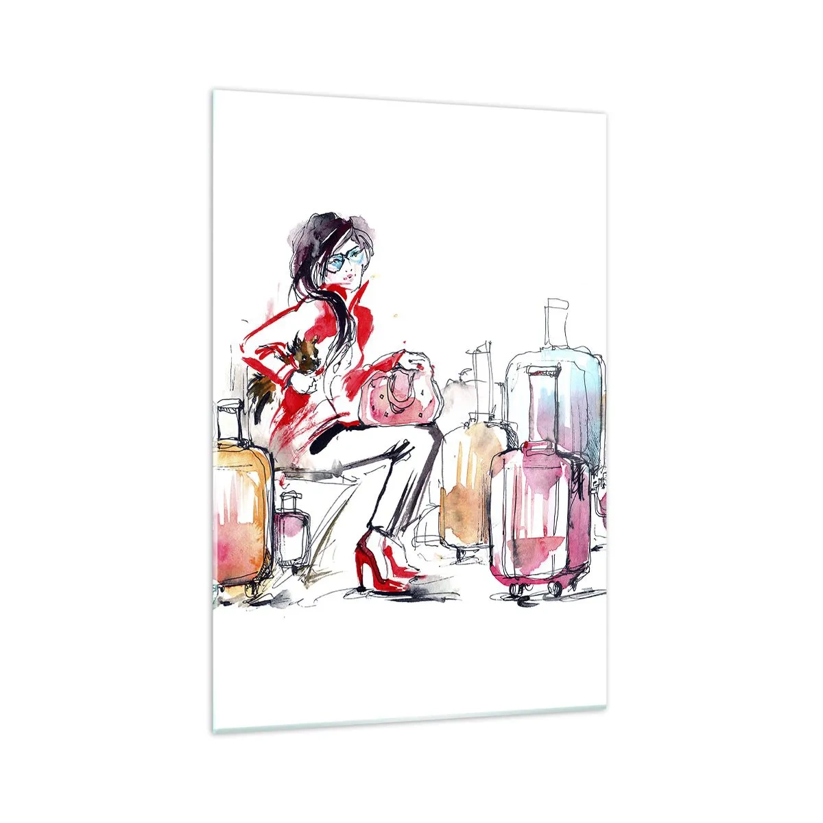 Glastavla - Bild på glas - Låt oss sätta oss inför resan - 70x100 cm