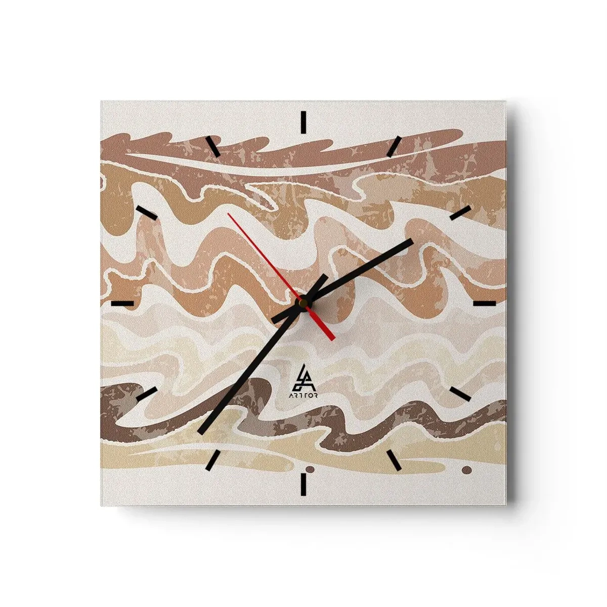Väggklocka - Klocka på glas - Bra energi - bra känslor - 30x30 cm