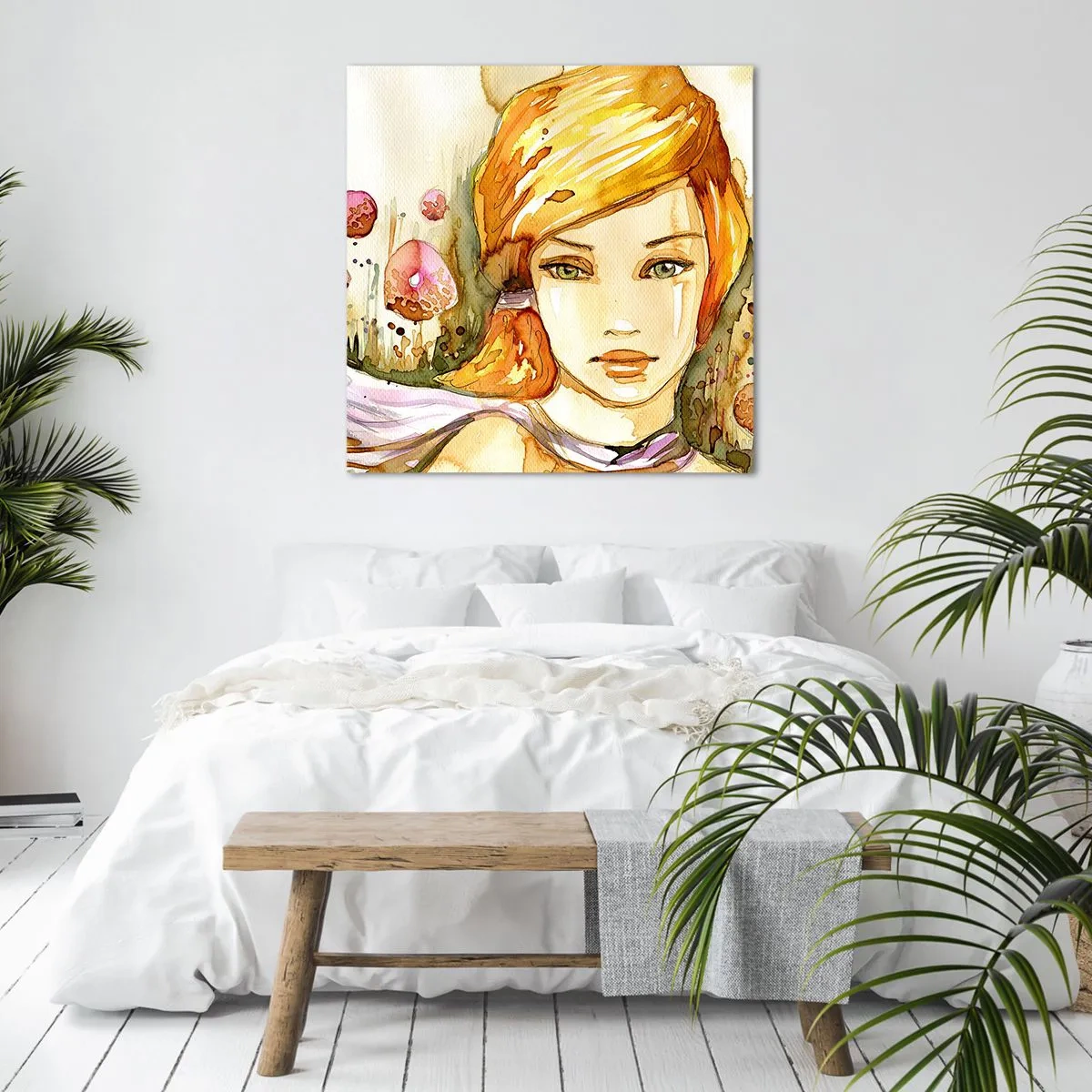 Canvastavla - Bild på duk - Smaragdblick som tystar ner ilska - 40x40 cm