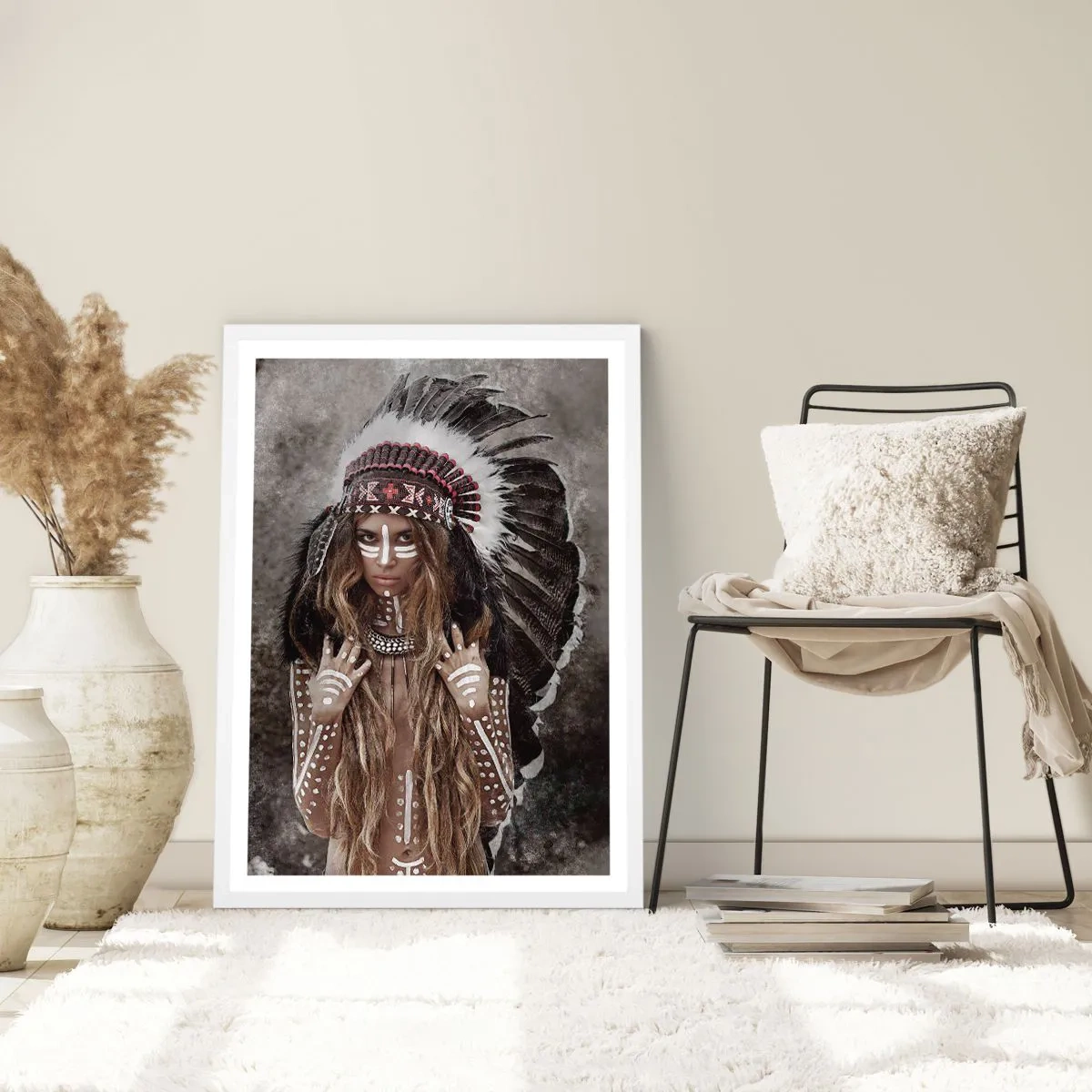 Affisch i vit ram - Hemlighet av stammens styrka - 30x40 cm