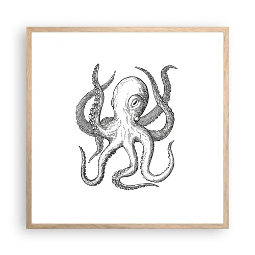 Affisch i ram av ljusek - Dansar med vågorna - 60x60 cm