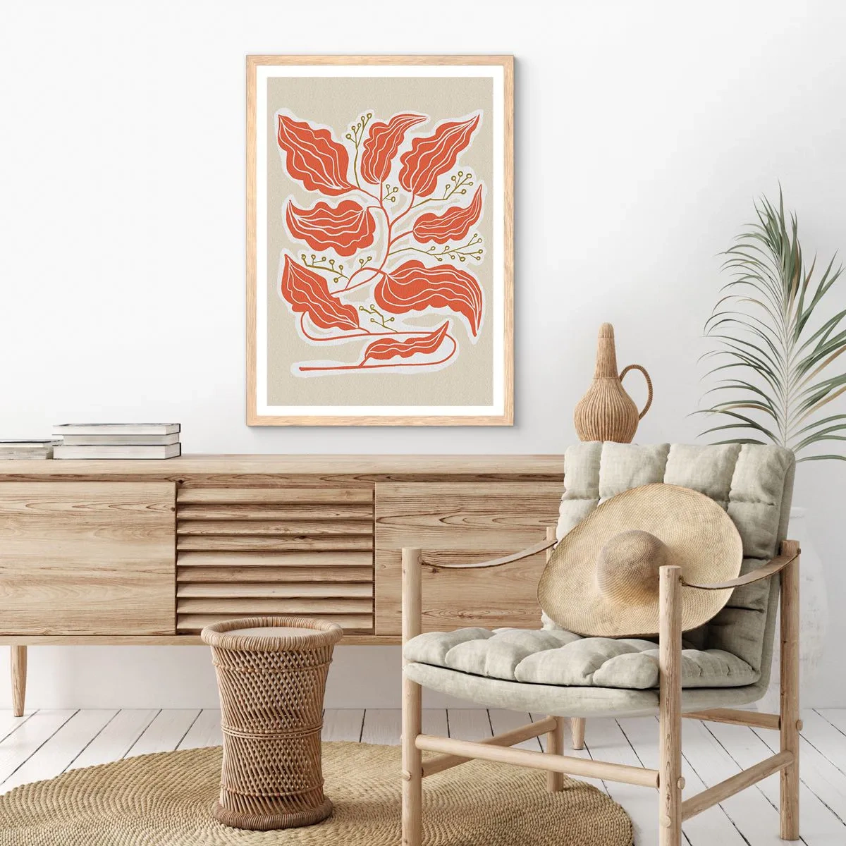 Affisch i ram av ljusek - Folkligt och naturligt - 30x40 cm