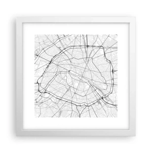 Affisch i vit ram - Paris blomma - 30x30 cm