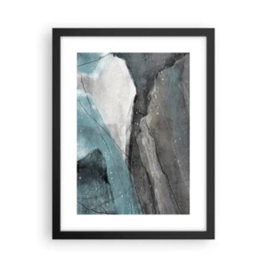 Affisch i svart ram - Abstraktion: stenar och is - 30x40 cm