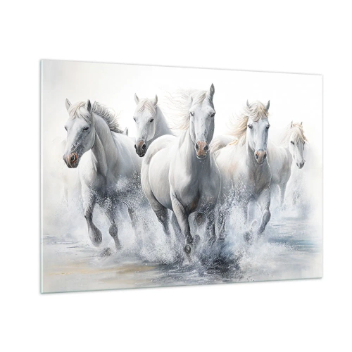 Glastavla - Bild på glas - Vit magi - 100x70 cm