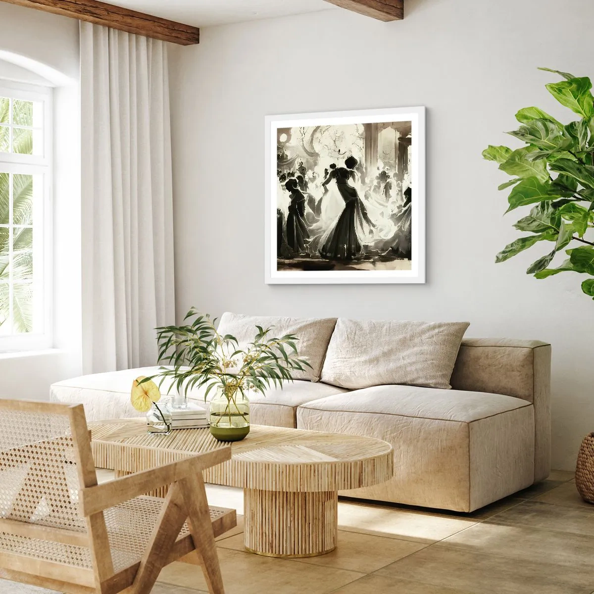 Affisch i vit ram - Stor maskerad - 60x60 cm