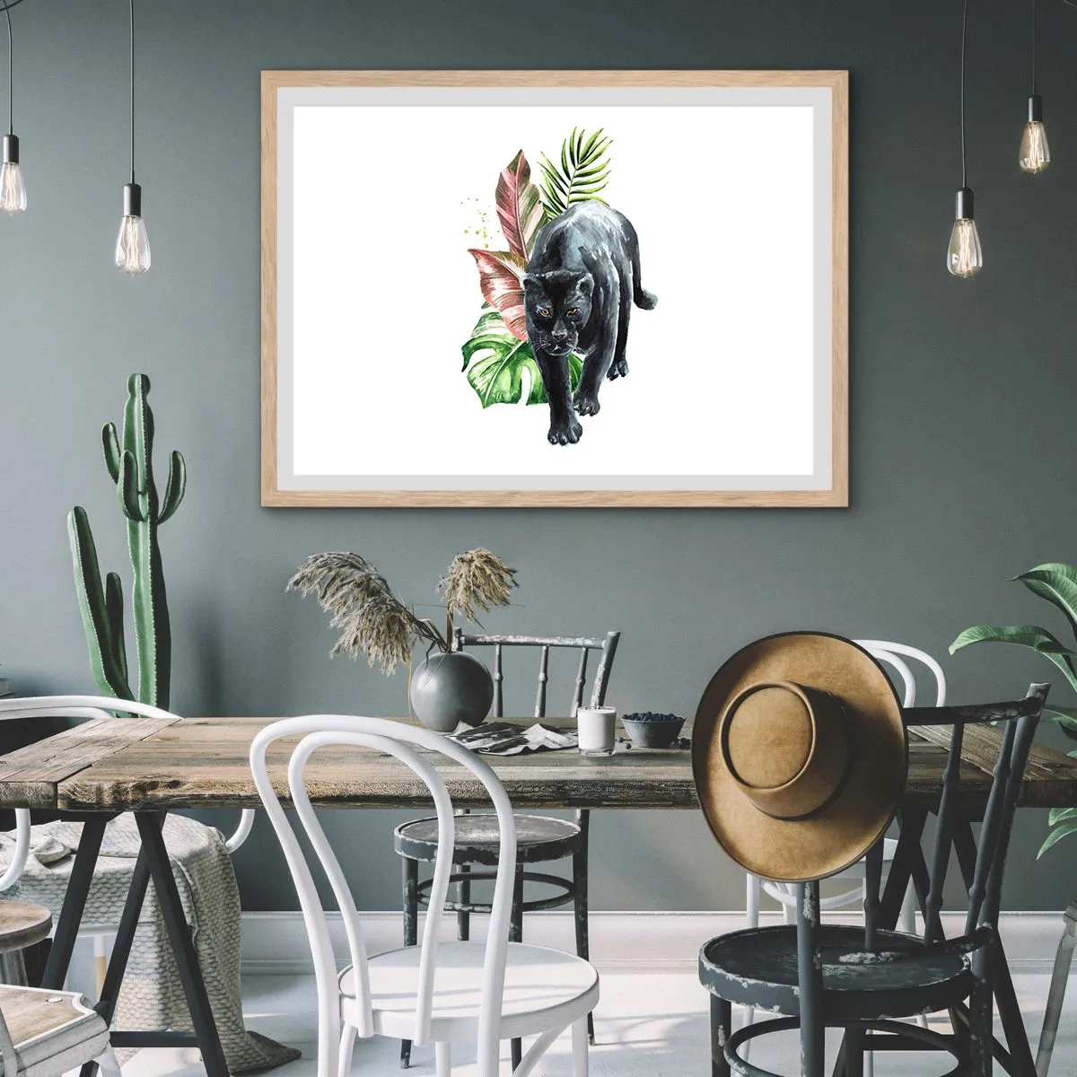 Affisch i ram av ljusek - Vilt hjärta - 40x30 cm