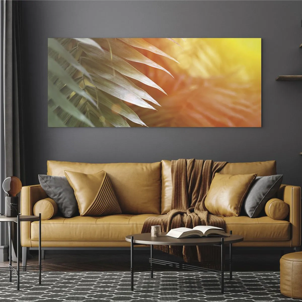 Glastavla - Bild på glas - En morgon i djungeln - 120x50 cm