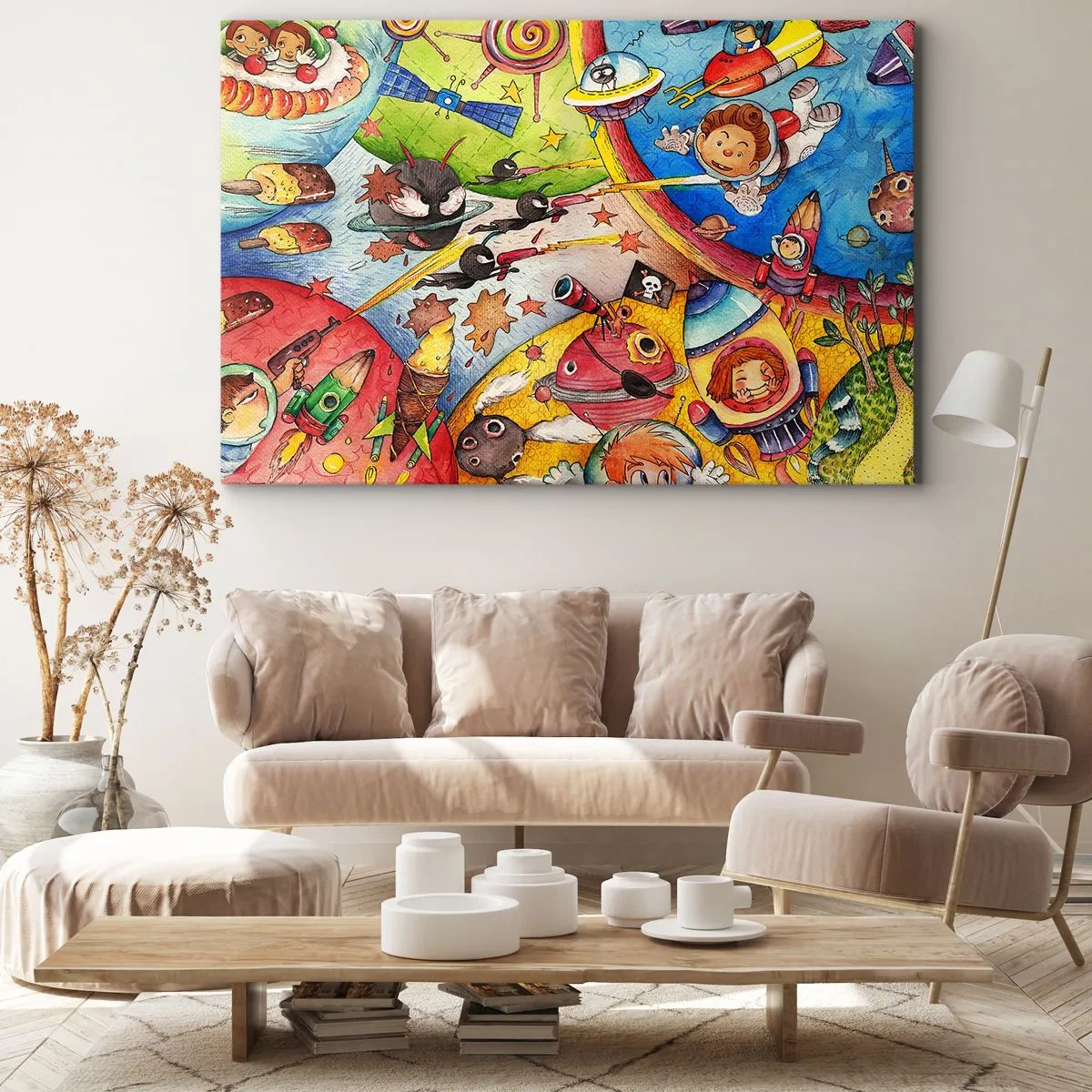 Canvastavla - Bild på duk - Stora rymdäventyret - 100x70 cm