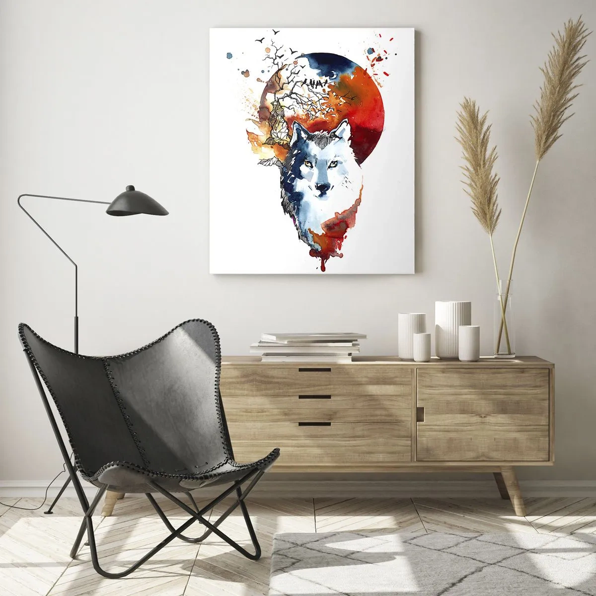 Glastavla - Bild på glas - Näsa mot näsa med naturen - 50x70 cm