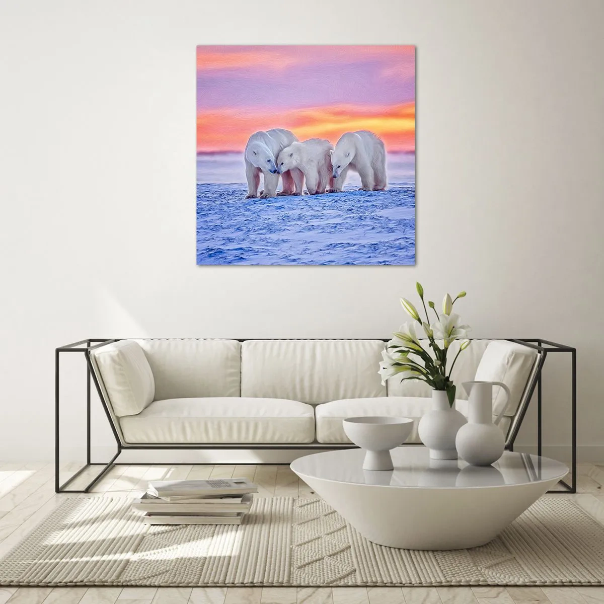 Glastavla - Bild på glas - Det räcker med familjevärme - 60x60 cm