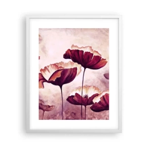 Affisch i vit ram - Röd och vit flinga - 40x50 cm