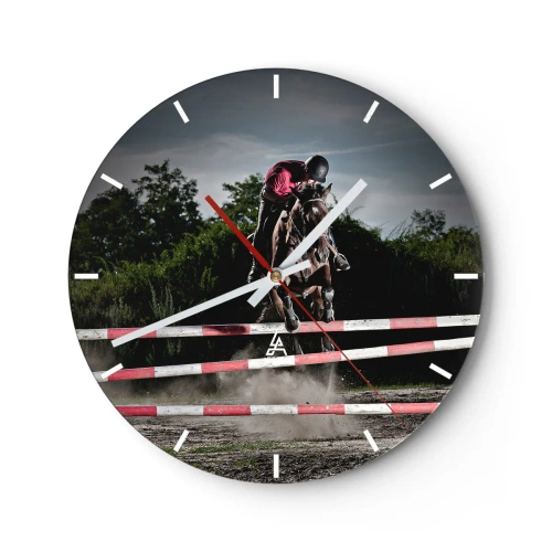 Väggklocka - Klocka på glas - Tillsammans mot seger - 40x40 cm