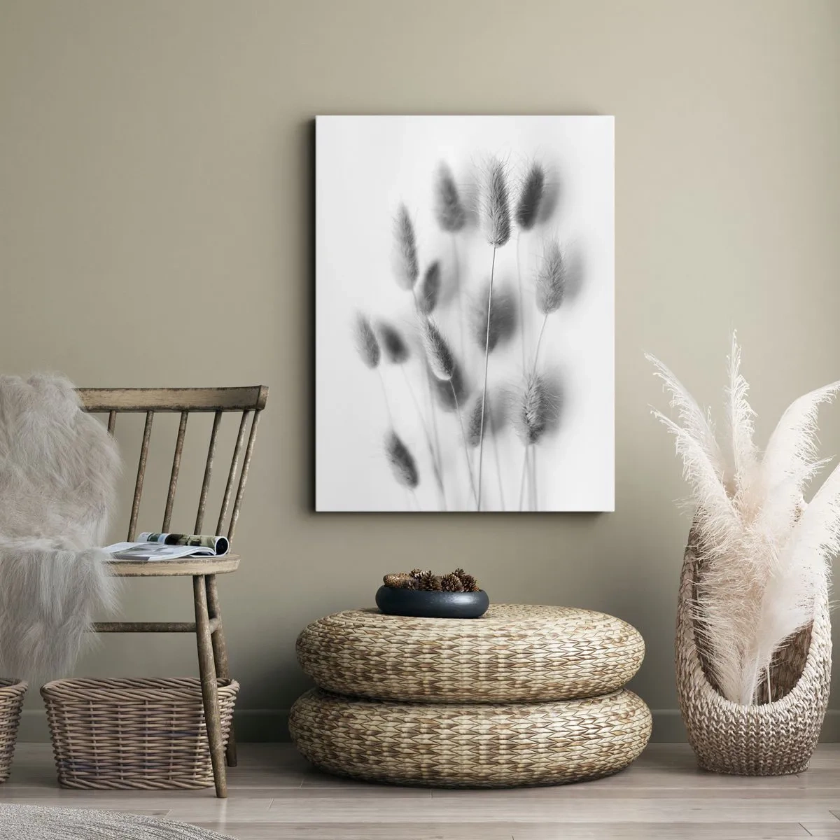 Canvastavla - Bild på duk - Fluffigt gräs - 50x70 cm