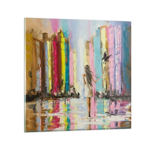 Glastavla - Bild på glas - Kom med mig - 30x30 cm