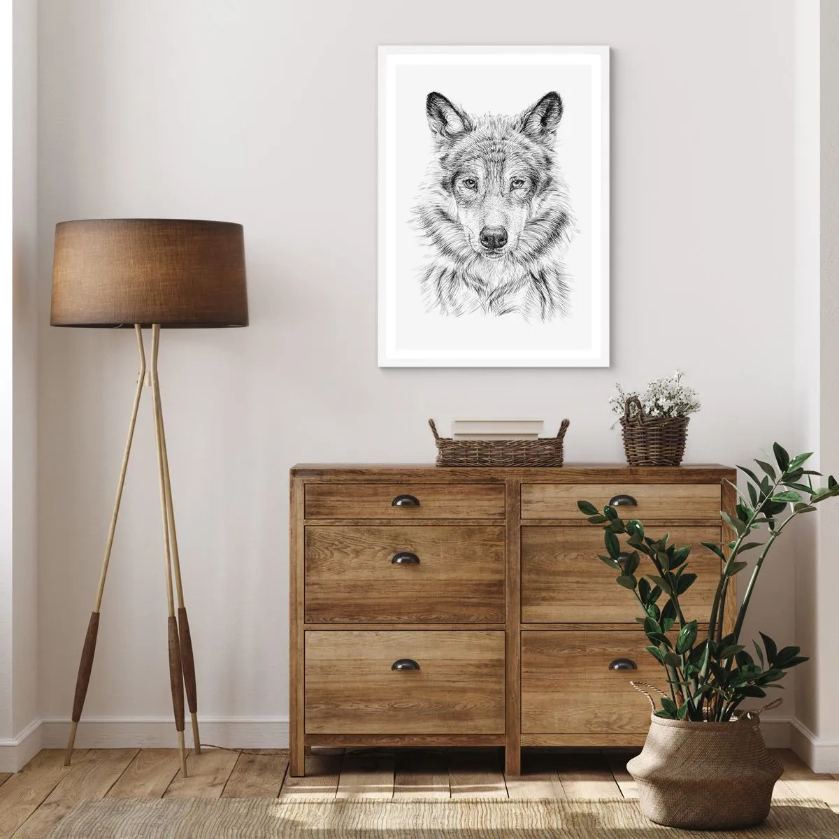 Affisch i vit ram - En född ledare - 50x70 cm