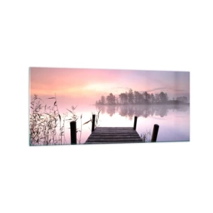 Glastavla - Bild på glas - Ur liljedimman... - 120x50 cm