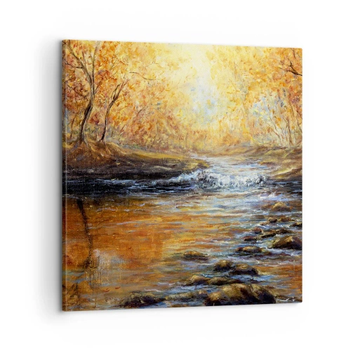 Canvastavla - Bild på duk - Gyllene bäck - 60x60 cm