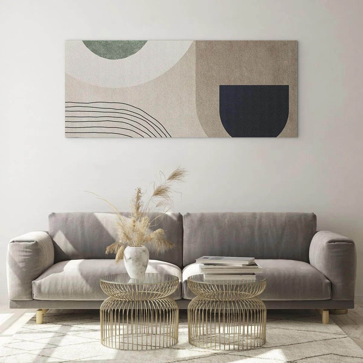 Glastavla - Bild på glas - Ovalens mjukhet - 100x40 cm
