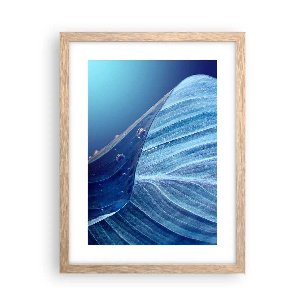 Affisch i ram av ljusek - Dolda droppar av blått - 30x40 cm