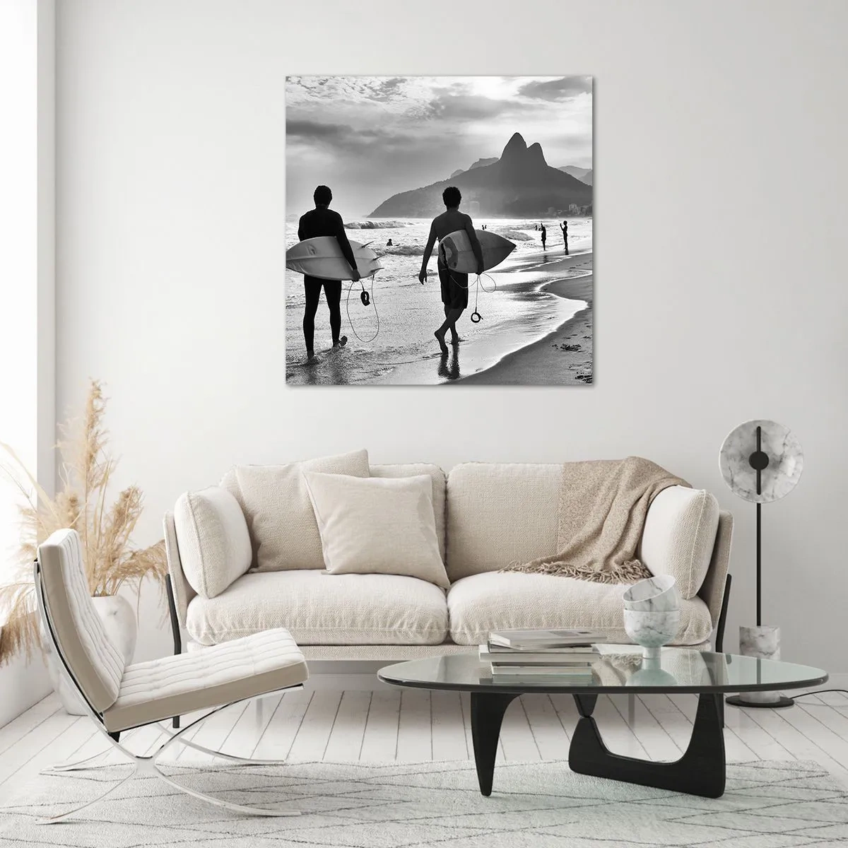 Glastavla - Bild på glas - Samba för en våg - 60x60 cm