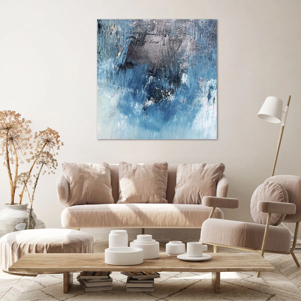Canvastavla - Bild på duk - Blå rapsodi - 30x30 cm