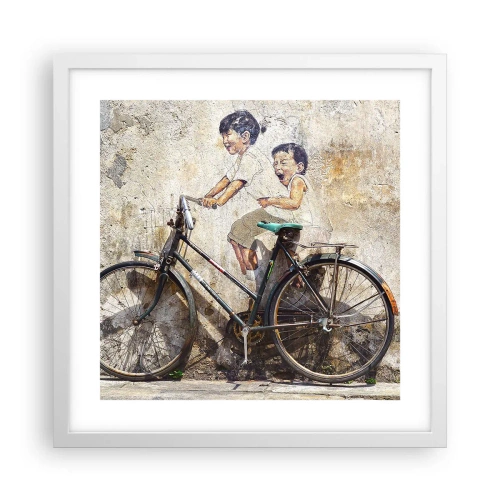 Affisch i vit ram - Sant eller falskt? - 40x40 cm