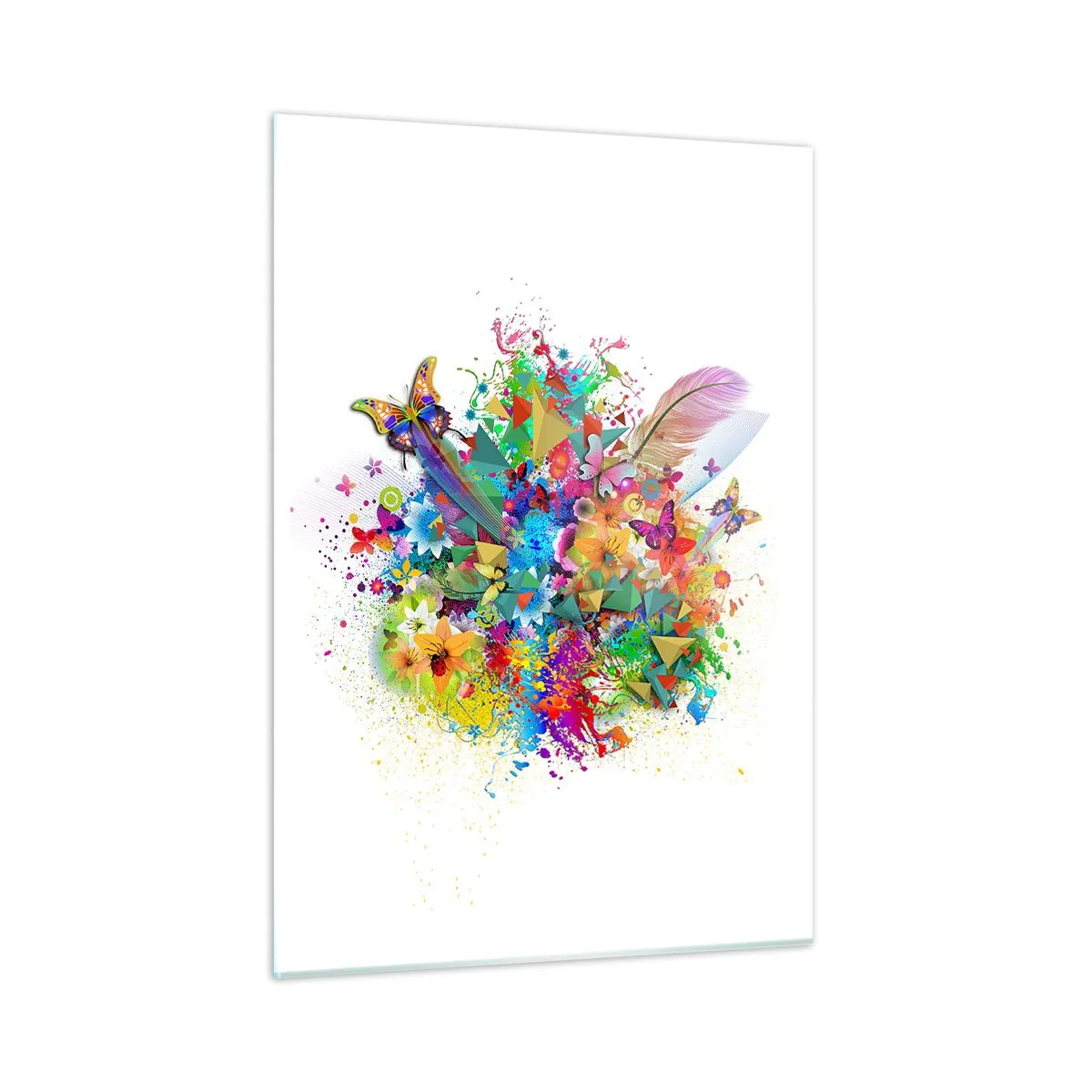 Glastavla - Bild på glas - Glädjebukett - 50x70 cm