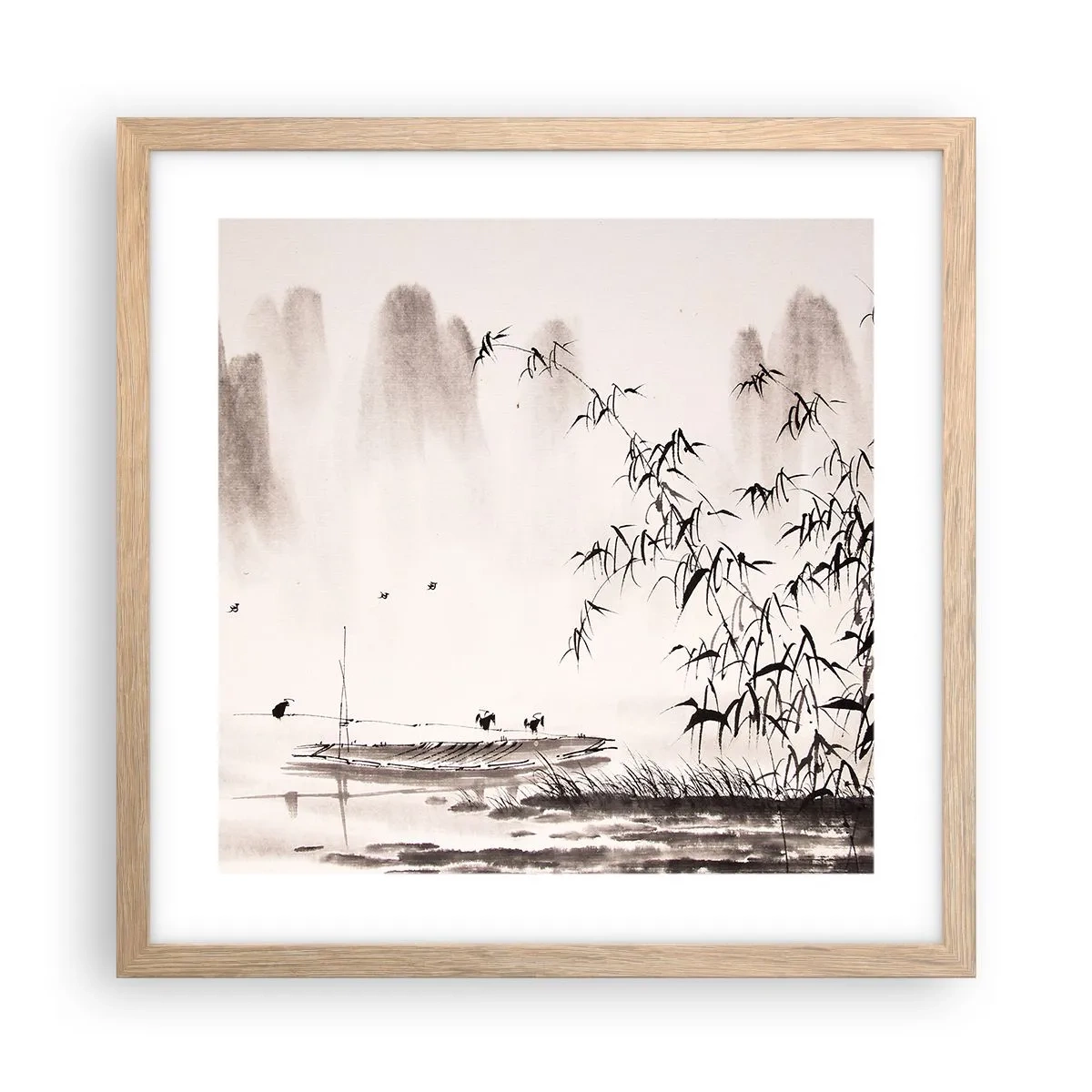 Affisch i ram av ljusek - Risfältens tystnad - 40x40 cm