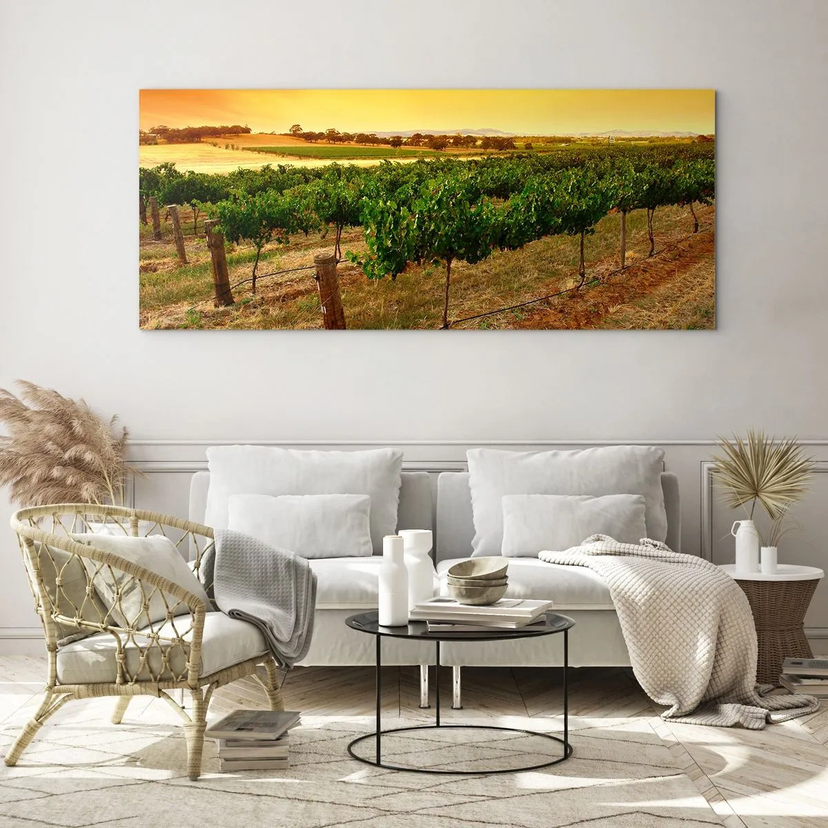 Glastavla - Bild på glas - Dricka solen - 100x40 cm