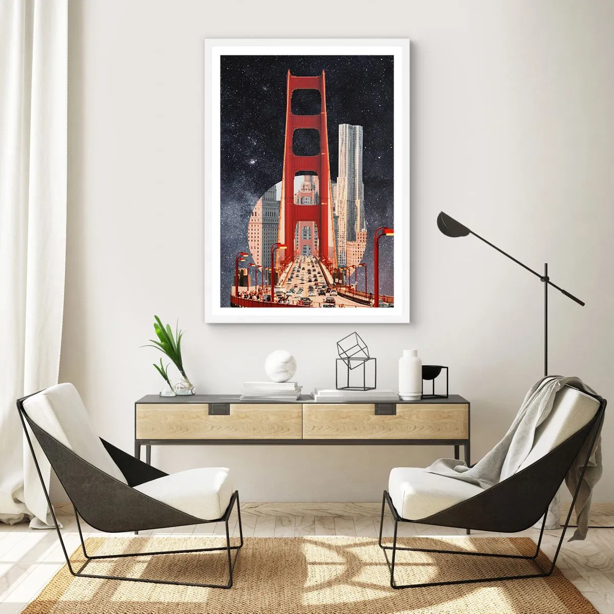 Affisch i vit ram - Alltid i centrum - 70x100 cm