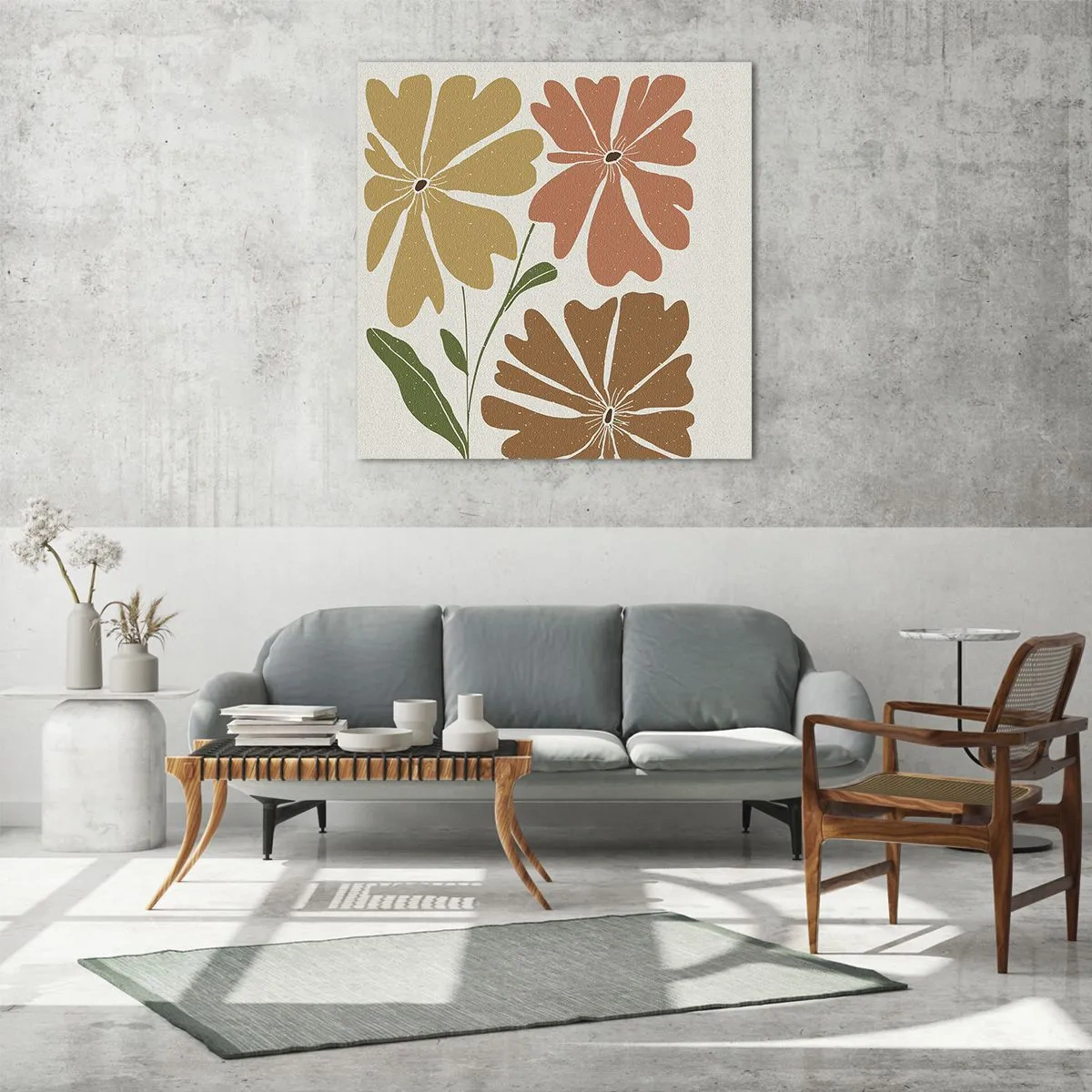 Glastavla - Bild på glas - Natur och geometri - 70x70 cm