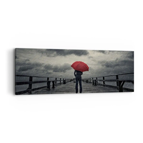 Canvastavla - Bild på duk - Det gör inget att det regnar - 90x30 cm