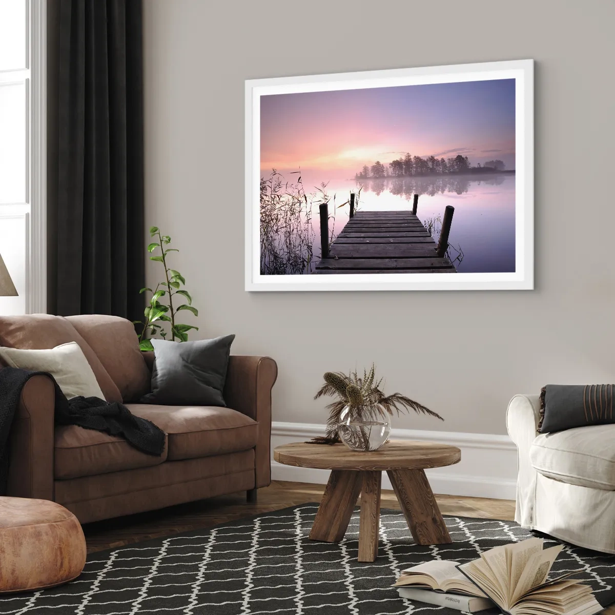 Affisch i vit ram - Ur liljedimman... - 70x50 cm
