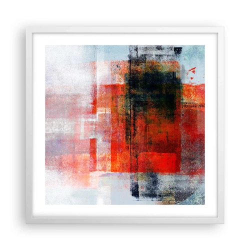 Affisch i vit ram - Glödande komposition - 50x50 cm