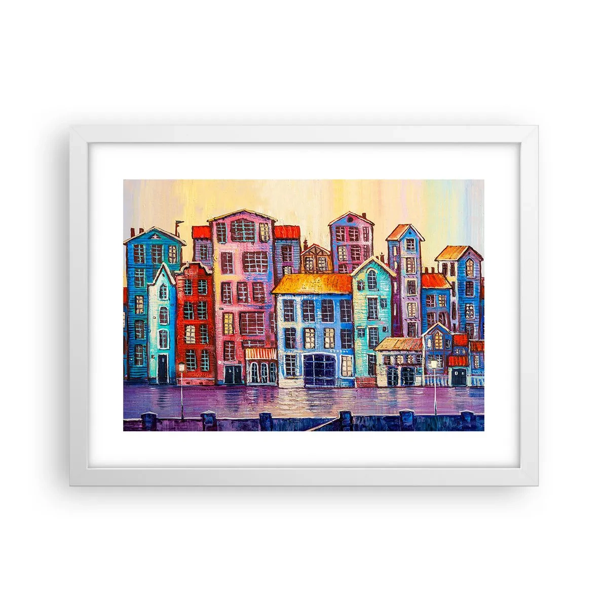 Affisch i vit ram - En sagostad  - 40x30 cm