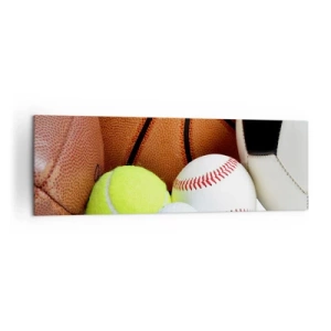 Canvastavla - Bild på duk - Fotbollen förenar oss! - 160x50 cm